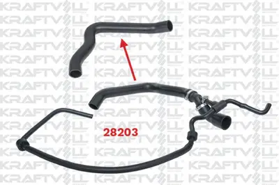 KRAFTVOLL 10032979 Radyator Ust Hortumu(Ok Ile Gosterılen) Lt35 Volt 2.5tdı 2D0122101D