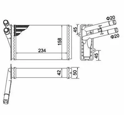 MAGNETI MARELLI 359000300810 Kalorifer Radyatoru Passat 97>05 A4 95>01 Superb 02>08 893819031A, 893819030B, 893819030A, 8D1819031B, 8D1819031A, 8D1819030B, 8D1819030A, 893819031D, 893819031C, 893819030