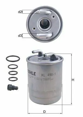 BEHR MAHLE KL 490/1D Yakıt Filitresi Sprınter 906 06 A6420920401