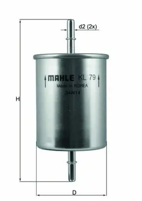 BEHR MAHLE KL79 Yakıt Filitresi (Benzın) Bora Golf Iıı - Iv - V T5 T6 Phaeton A3 A4 A8 Tt Leon Toledo Iı Octavıa 1,6 - 1,8 - 1,8t - 2,0 Aph Awv Azg Bkf (Tırnaklı) 1J0201511A