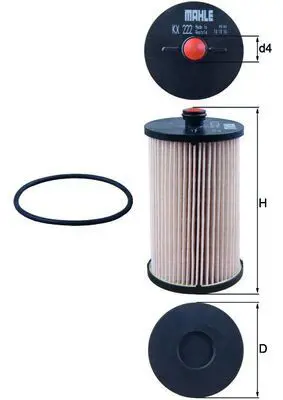 BEHR MAHLE KX222D Yakit Filtresi (Mazot) Crafter 2 5tdi Bjm Bjk 06>11 2E0127159