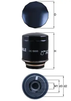 BEHR MAHLE OC593/3 Mahle Oc593.3 Yağ Filtresi 03C115561D