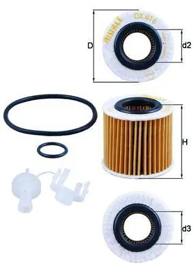 BEHR MAHLE OX416D2 Yag Filitresi Corolla Aurıs 1012 Avensıs 0912 Rav 4 0812 04152-40060