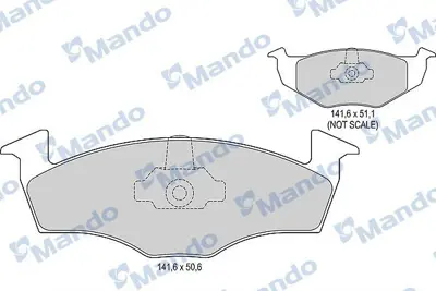 MANDO MBF015127 Balata [fr]-Wıth R90 Certıfıcatıon + Noıse Shımvolkswagen 1H0698151B, JZW698151E