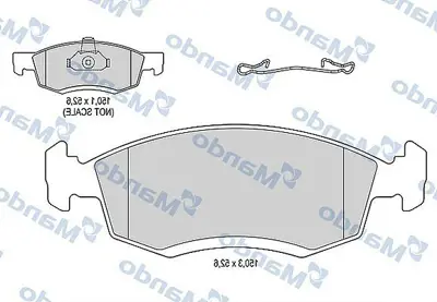 MANDO MBF016019 On Fren Balatası Logan Mcv 1,4 - 1,6 - 1,6 16v - 1,5dcı 02 - 07> 6001549803
