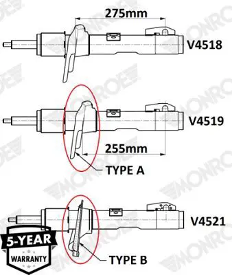 MONROE V4521 On Amortısor Sağ-Sol Transıt Custom Ttf 14> BK2J18045JC