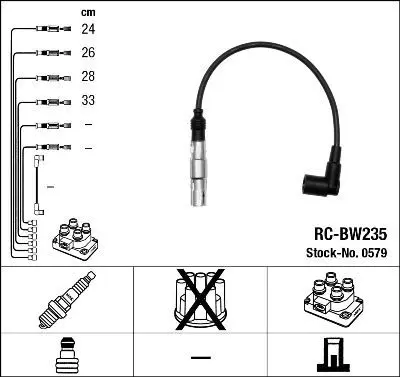 NGK 0579 Ateşleme Kablosu Seti Bmw M43 E36 E46 E34 Z3 1715356