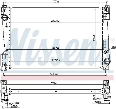 NISSENS 61919 Motor Su Radyator Z13dtj Corsa D (Brazıng) 95510451