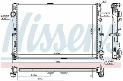NISSENS 627033 Motor Su Radyatoru W205 14> C205 16> A205 16> S205 14> W213 16> C238 17> A238 17> S213 16> A0995007303