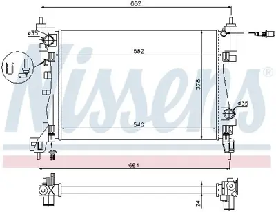 NISSENS 630743 Motor Su Radyatoru Corsa D A12xer A14xer 13399870