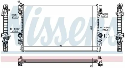 NISSENS 63779 Radyatör Porsche Panamera 3.0 D-3.0-3.6-4.8 97010613102, 97010613103