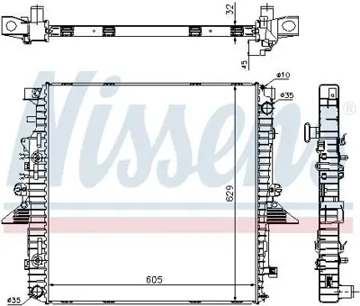 NISSENS 64320A Motor Su Radyator 4.0cc 4.2cc 4.4cc Dıscovery 3 04>09 Range Rover Sport 1 05>13 PCC500680