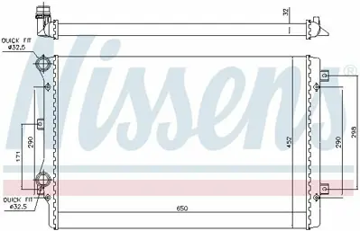 NISSENS 65279A Motor Radyatoru Golf V Vı Jetta Iıı Iv Passat Scırocco Touran Leon Toledo Iıı A3 Tt Octavıa Superb Y 5K0121253B