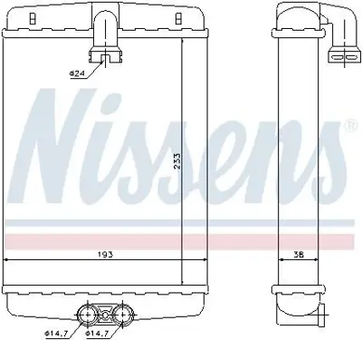 NISSENS 72013 Kalorıfer Radyatoru W210 97>02 W220 00>05 C215 99>06 R170 00>04 C208 97>02 A208 98>02 K5097634AA