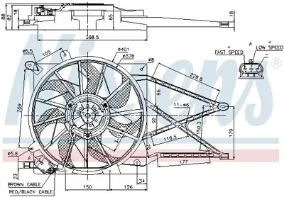 NISSENS 85185 Su Radyatör Fan Motoru Ve Devlumbaz 1341344, 24431825