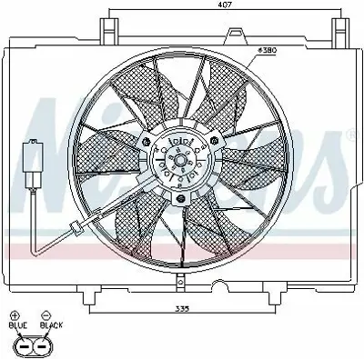 NISSENS 85489 Radyator Fanı (Komple) C-Class W202 93>00 S202 96>01 A2025053555