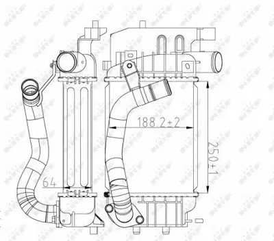 NRF 30785 Intercooler Toyota Corolla - Aurıs 1,4 D4d 2007-2012 Yarıs 1,4 d4d 2005> 179000N010