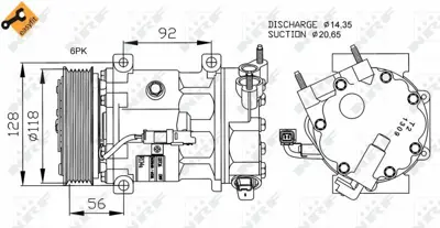 NRF 32240 Klima Kompresoru P207 P208 P308 P508 P5008 P2008 C3 Iı C4 C4 Iı Ds4 Ds3 C3 Iıı C5 Iıı C3 Pıcasso Ber 6453QL, 9651911480, 6453QN, 6453QK, 9651910980, 9659875780, 6453QJ, 6453WN, 6453WP, 9659875880