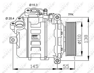 NRF 32524 Klima Kompresoru Bmw N54 B30 N55 B30 E88 E90 E91 E92 64526956719