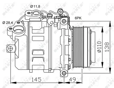 NRF 32533 Klima Kompresoru Bmw N47 N57 E81 E82 E87 E88 E90 E92 E93 E60 E84 64526987862