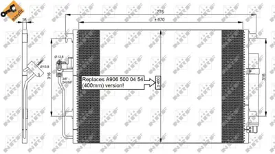 NRF 35849 Klima Radyatoru Crafter 06>16 Sprınter 906 06>16 2E0820413