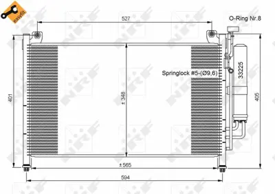 NRF 35870 Mazda 2 1.3 08-Condenserwith Dryer DFY16148ZA