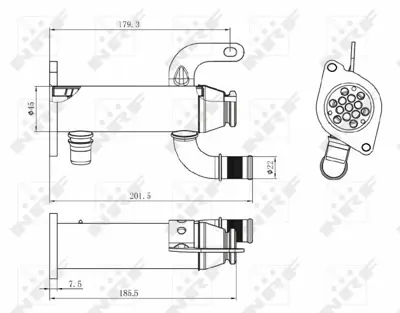 NRF 48006 Egzoz Gazı Su Esanjoru P307 Expert Iıı P308 P607 P807 P407 C5 Iı C4 Jumpy Iıı C8 C4 Pıcasso C5 Iıı D 876431F59116