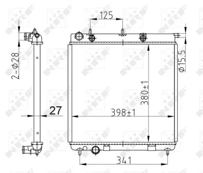NRF 50429 Motor Su Radyatoru P1007 C2c3 C3 Iı Dv4td (1,4 Hdı 8v) C3 Iı 1,6hdı C3 1,4hdı 16v 06>10 (415×380×26) 1330E6