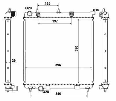 NRF 50467 Motor Su Radyator C2 C3(I Iı Iıı)c3 Plurıel P207 P1007 Tu3a-Et3j4-Tu5jp4 1,4-1,4 16v-1,6 16v 133000000