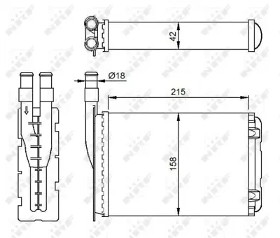 NRF 507339 Kalorıfer Radyatoru Cu+pl (Bakır Borulu) R9 11 7701027040