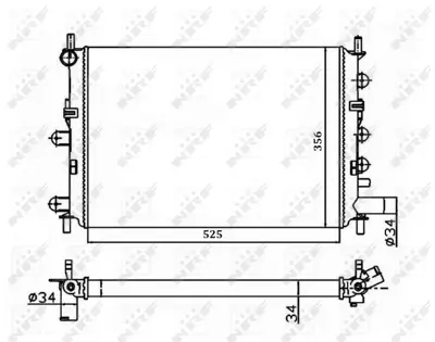 NRF 514436A Motor Su Radyatoru Escort Clx 1,6 Zetec 95>01 (2 Sıra Al+pl) 1029459