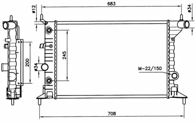 NRF 519516 Motor Su Radyator X16xel X20xev Klimasız A - T Vectra B (Brazıng) 1300158