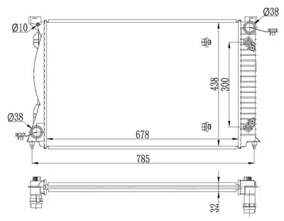 NRF 53023 Motor Radyatoru (675×445×32) Audı A6 Otomatık 2,7tdı 3,0tdı 05>11 4F0121251AG