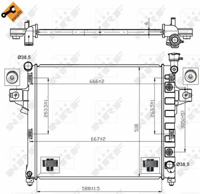 NRF 53031 Motor Su Radyatoru Jeep Grand cherokee ıı 4.7 v8 4×4 01>05 52079883AD