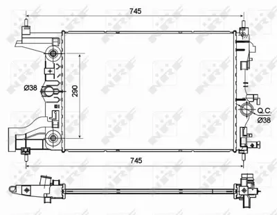 NRF 53122 Motor Su Radyatoru A.T Astra J 10>19 A16xer - B16xer Cruze (J300) Cruze (J305) F16d 580×398×16 13267652