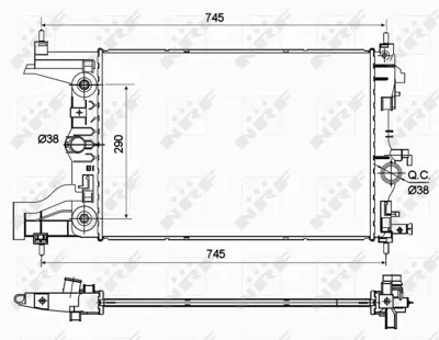 NRF 53122 Motor Su Radyatoru A.T Astra J 10>19 A16xer - B16xer Cruze (J300) Cruze (J305) F16d 580×398×16 13267652