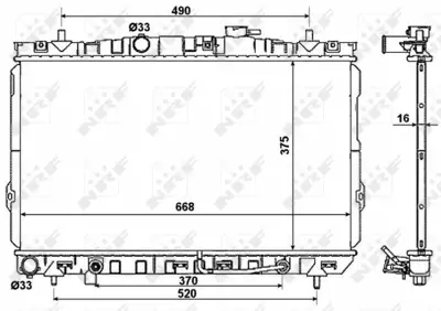 NRF 53356 Motor Su Radyatoru Hyundaı Elantra 01> Manuel (380×658×16) 253102D510