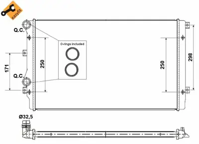 NRF 53406 Motor Radyatoru (648x460) Caddy Passat Golf Jetta Octavıa Touran Altea Superb 2,0tdı Cfhc 04>13 (Bra 5K0121253D