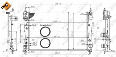 NRF 53454 Motor Su Radyator Punto Bravo 1 3jtd - 1 7cdti Doblo Iii 1 6d - 2 0d Multijet Corsa D A13dtc Z13dte A13dte 1300287