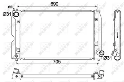 NRF 53765 Toyota Corolla 1.4d 01-Radiator 164000N031