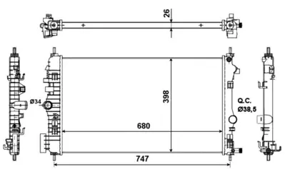NRF 53776 Motor Radyatoru Malıbu Insıgnıa Saab 9 5 1300291