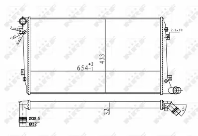 NRF 53814A Vw Golf 1.9d 04-Radiator 1K0121251EJ, 3C0121253R