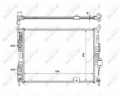 NRF 53846 Motor Radyatoru Qashqaı 1,6 (Hr16) 07>13 Manuel (590×451,5×18) 21400JD000, 21400JD00C, 21400JD00E, 21400JD00B, 21410JD21B, 21410JD01B, 21410JD00E, 21410JD00B, 21400JD20B, 214005447R