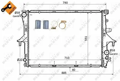 NRF 53864 Motor Su Radyatoru Audı Q7 Porsche Cayenne Touareg 3,0tdı 3,2 - 4,2 - 5,0 - 6,0 - 3,6fsı - 3,0tfsı 0 7L6121253C, N90686701