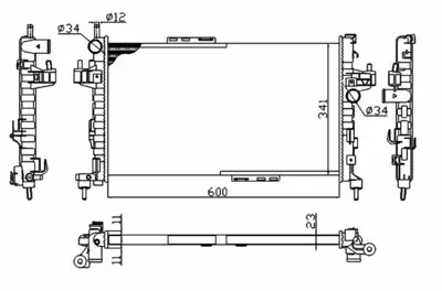 NRF 54753A Motor Su Radyatoru Mekanık Y13dt Z13dt Z13dth Y17dt Corsa C Tıgra B 1300259