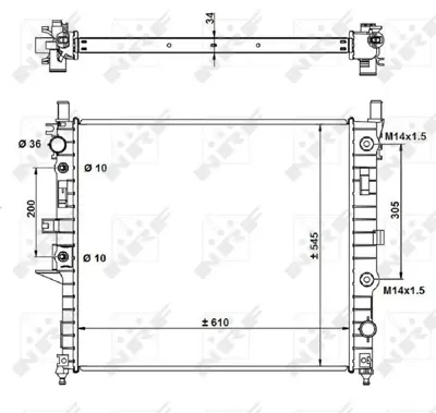 NRF 55334 Motor Su Radyatoru Ml-Class W163 98>05 1635000003, 1635000303, 1635000404, 1635002204, A1635000003, A1635000303, A1635000404, A1635002204, 1635000403, 16350004074