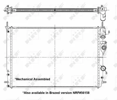 NRF 58198 Motor Radyator Megane 1,6 - 2,0 Ac (2 Sıra Al+pl)(585×414.5×23) 7700425842