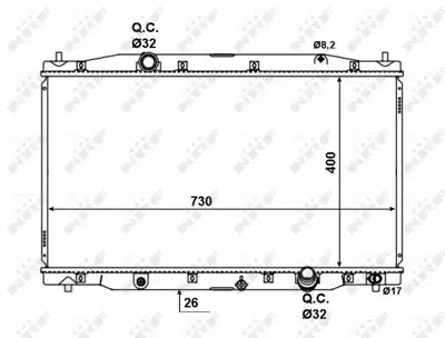 NRF 58457 Honda Cr-V 2.2d 07-Radiator 19010R06E01