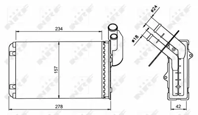 NRF 58836 Kalorıfer Radyatoru Clıo I Kangoo Megane I 1,1 - 1,2 - 1,4 - 1,6 - 1,9d 90 98 7701033457