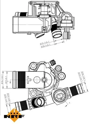 NRF 725051 Termostat (Komple) - (83c) Trafıc Iı Vıvaro Megane Iıı Fluence Logan Iı Espace 2.0 Dcı M9r 1231300Q0A, 8200907243, 93198646